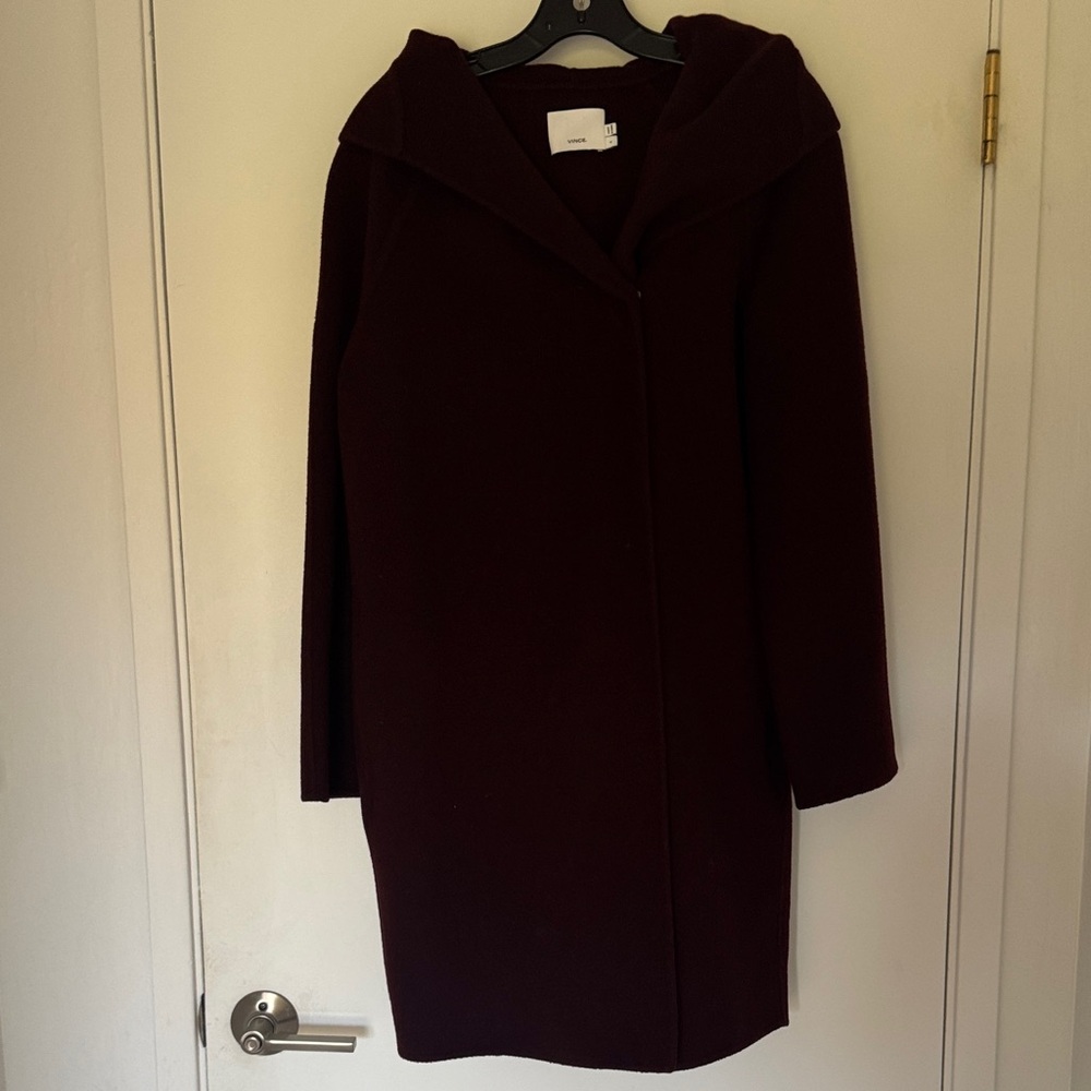 Vince Burgundy Hooded Coat